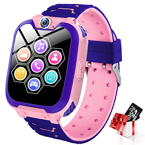 Kinder Smartwatch 7 Spiele - Kids Smartwatch MP3 Musik - Touch Screen Smart Phone Watch mit Kamera Wecker Recorder Rechner, Scherzt Intelligente Uhr für Jungen Mädchen Geschenk 3-12 Ys(W/ 1G SD Card) von PTHTECHUS