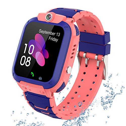 PTHTECHUS GPS Smartwatch Telefon für Kinder, 1,44'' LED Touch Digitalkamera Uhr Support Spiel, Wecker SOS Sprach Chat Smart Watch, Kindergeschenk 4-12 Jahre von PTHTECHUS