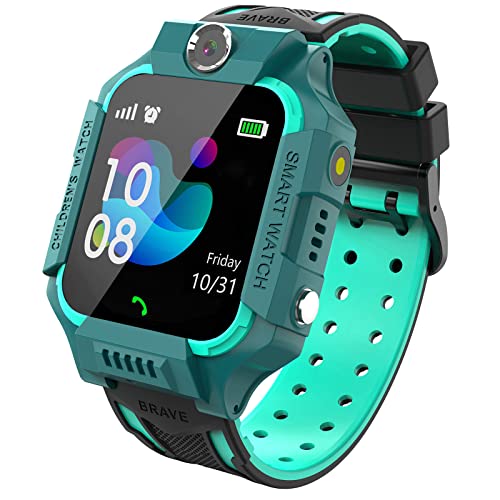 PTHTECHUS Kinder Spiel Smartwatch Telefon, Kind Armbanduhr Touchscreen Uhr mit Anruf Taschenrechner Taschenlampe Schrittzähler SOS Wecker Kamera, Geschenk für Jungen Mädchen Studenten (Blau) von PTHTECHUS