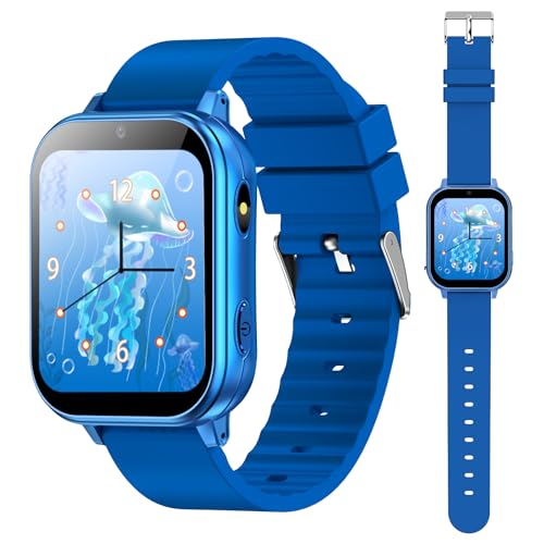 PTHTECHUS Smart Watch für Kinder, Kinderuhr mit Fotoapparat, MP3-Player, Lernen und Spielen, Kindergeschenk für 3-12 Jahre alte Jungen und Mädchen,Blau von PTHTECHUS