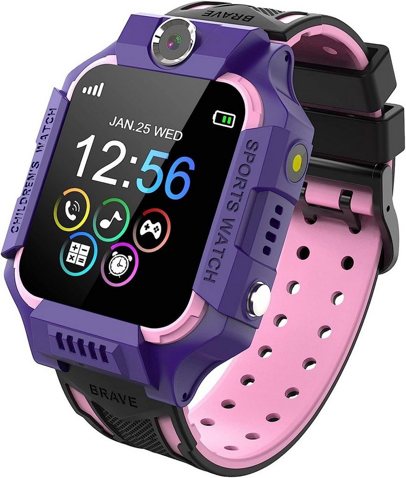 PTHTECHUS Smartwatch (1,55 Zoll), Kinderuhr Telefon mit Zwei-Wege-Gespräch MP3 Kamera Spiele Wasserdicht von PTHTECHUS
