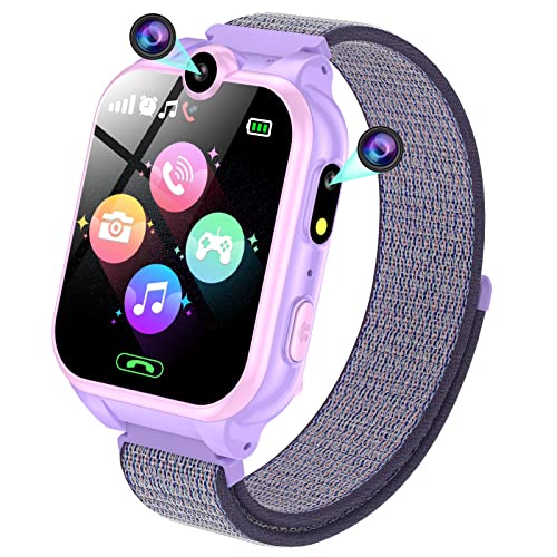 PTHTECHUS Smartwatch Kinder - 1.68'' Uhr Telefon für Mädchen Jungen mit Anruf, SOS, 18 Spiele, Musik, Kamera, Wecker, Taschenlampe, Kinderuhr Telefonieren Smart Watch Kids Geschenk von PTHTECHUS