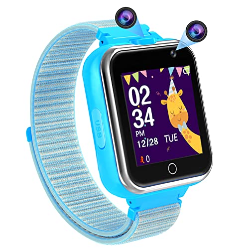 PTHTECHUS Smartwatch Kinder Telefon, 1.54'' 24 Spiele Schrittzähler MP3 Musik Kamera Taschenlampe 3-14 Jahre Junge Mädchen Uhr Geschenk von PTHTECHUS