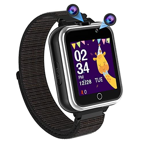 PTHTECHUS Smartwatch Kinder Telefon, 1.54'' 24 Spiele Schrittzähler MP3 Musik Kamera Taschenlampe 3-14 Jahre Junge Mädchen Uhr Geschenk von PTHTECHUS