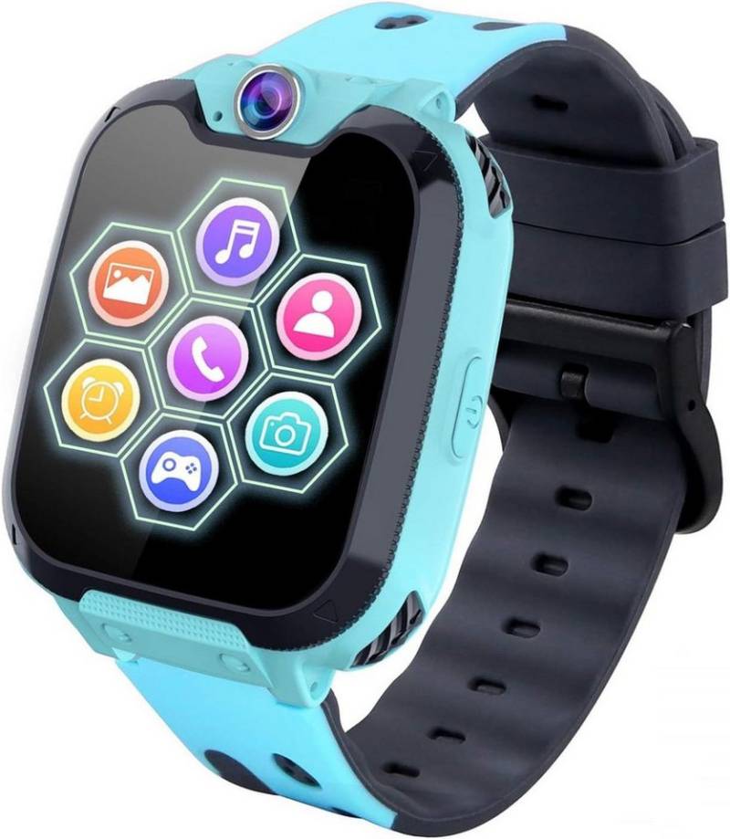 PTHTECHUS für Mädchen Jungen Touchscreen Telefon Smartwatch, mit 7 Spiel, Musik Player, Schrittzähler, Taschenlampen, Wecker,Kamera von PTHTECHUS