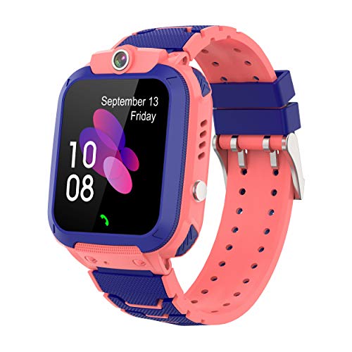 Smartwatch Kinder Telefon,GPS kinder Armband Watch mit Zwei Wege Gespräch Intelligente Uhr Voice Chat SOS Touchscreen Musik Spiel Digitalkamera Wecker Schrittzähler Geschenk für Junge Mädchen Student von PTHTECHUS