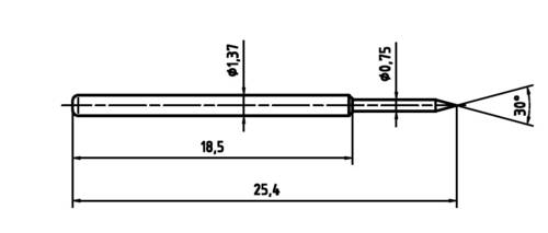 PTR Hartmann 1015-B-0.7N-AU-0.75 Präzisionsprüfstift von PTR Hartmann