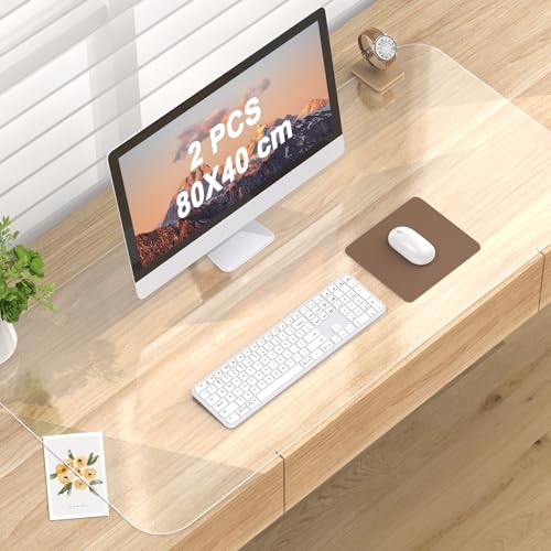 PUEAZU 2 Stück Schreibtischmatten Transparent, 80x40x0,15cm Groß Schreibtischauflage Durchsichtige PVC Mattierte Schreibtischunterlage Rutschfest Wasserdichte Tischunterlage Kinder für Büro Zuhause PUEAZU 2 Stück Schreibtischmatten Transparent, 80x40x0,15cm Groß Schreibtischauflage Durchsichtige PVC Mattierte Schreibtischunterlage Rutschfest Wasserdichte Tischunterlage Kinder für Büro Zuhause von PUEAZU