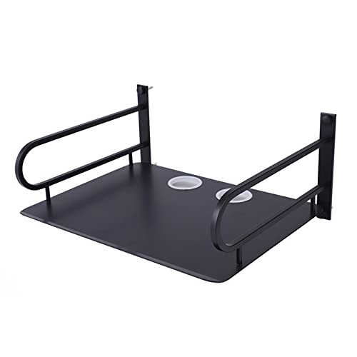 PUFAHAU Projektorständer, Projektorhalterung, Wandhalterung, Lochbohrung, Wandmontage, Aluminiumlegierung, Regal, Wandprojektorständer für Büro, Zuhause (Schwarz, 28 cm) von PUFAHAU