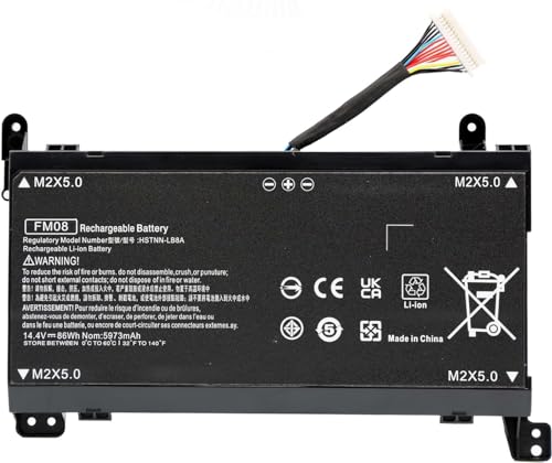 PUGASR 16 Kabel FM08 Laptop Akku für HP Omen 17-AN0XX 17-AN028NG 17-AN013NG 17-AN014TX 17-AN014NG 17-AN042NG 17-AN043NG 17-AN000 922752-421 922976-855 14.4V 86Wh von PUGASR
