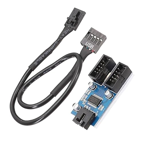 PUGEOAMN Motherboards 9Pin USB Header Splitter Weiblich 1 Bis 2 Weibliche Erweiterungskabel Adapter Desktop 9Pin USB2.0 Hubs Steckverbinder von PUGEOAMN