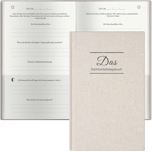Ein paar Minuten Tagebuch, Tagebuch für Erwachsene, Dankbarkeitstagebuch, Tägliches Journal mit Prompts für Affirmation, Glück, Positivität, Wellness, Undatiert Journal für Frauen & Männer, Cremeweiß Ein paar Minuten Tagebuch, Tagebuch für Erwachsene, Dankbarkeitstagebuch, Tägliches Journal mit Prompts für Affirmation, Glück, Positivität, Wellness, Undatiert Journal für Frauen & Männer, Cremeweiß von PUKYO