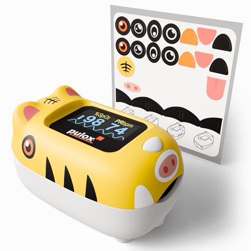 Pulox PO-230 in Gelb, Pulsoximeter für Kinder, mit Klebemuster, Messung von Sauerstoffsättigung und Herzfrequenz Pulox PO-230 in Gelb, Pulsoximeter für Kinder, mit Klebemuster, Messung von Sauerstoffsättigung und Herzfrequenz von PULOX