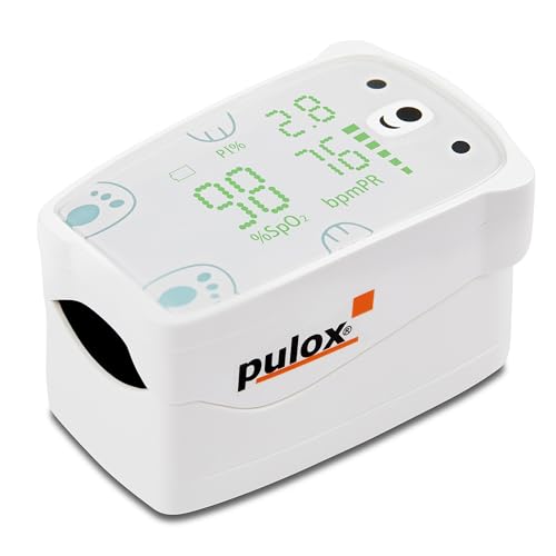 Pulox PO-235 Pulsoximeter für Kinder zur Messung von Sauerstoffsättigung, Pulsrate und PI - Mit Alarmfunktion von PULOX