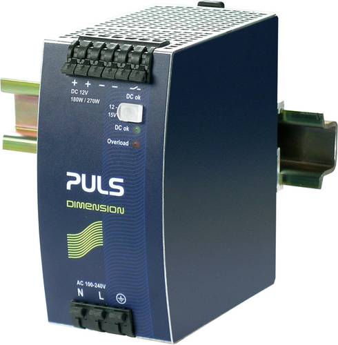 PULS DIMENSION QS10.121 Hutschienen-Netzteil (DIN-Rail) 12 V/DC 15A 180W Anzahl Ausgänge:1 x Inhalt von PULS