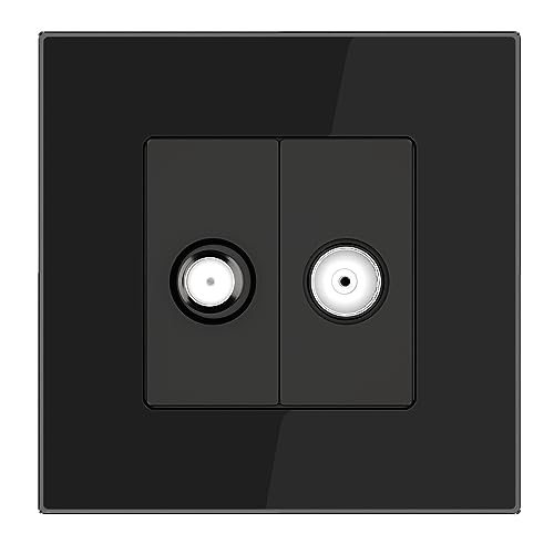 PULSAR Sat Dose Unterputz mit Kabel Dose 1-Fach Rahmen aus Glas Schwarz Kabel/SAT Anschlussdose Antennendose, TV SAT/Kabel Steckdose PULSAR Sat Dose Unterputz mit Kabel Dose 1-Fach Rahmen aus Glas Schwarz Kabel/SAT Anschlussdose Antennendose, TV SAT/Kabel Steckdose von PULSAR