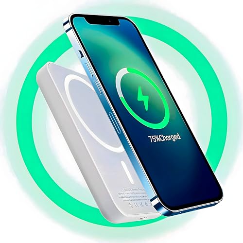 PULSE® Power Bank 10000mAh, PD 22.5W - Magnetische Induktive Powerbank für iPhone - Wireless Charging - Schlankes Design - Perfekt für Unterwegs - iPhone Schön und Kabellos Aufladen von PULSE