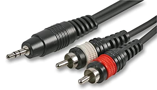 Pulse PLS00180 Audiokabel (3,5 mm Stereo-Klinkenstecker auf 2 x Cinch-Stecker, 3 m) Schwarz von PULSE