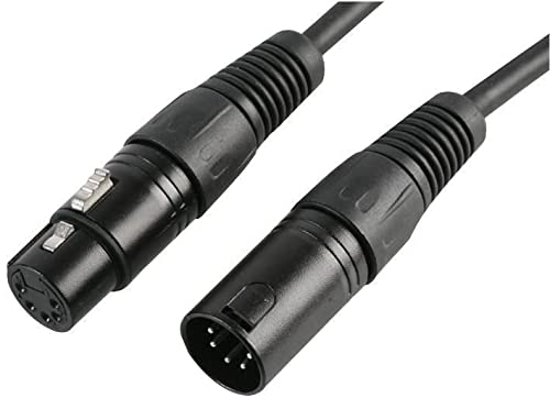 Pulse PLS00409 DMX-Kabel, 5-poliger XLR-Stecker auf Buchse, 2 Paar + Bildschirm, 1,5 m, Schwarz von PULSE