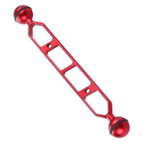 PULUZ 22,9 cm Aluminium-Legierung Dual Kugel-Arm, Gelenk-Unterwasser-Stroboskop/Video-Arm für Unterwasser-Taschenlampe/Video-Licht und Beleuchtungssysteme (rot) von PULUZ