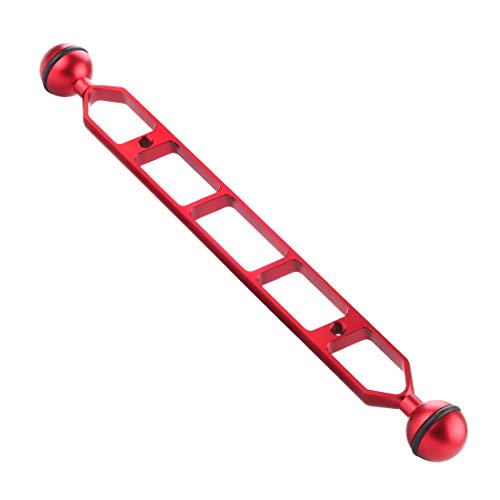 PULUZ 27,9 cm Aluminium-Legierung Dual Ball Arm Gelenk-Unterwasser-Stroboskop/Video-Arm für Unterwasser-Taschenlampe/Video-Licht und Beleuchtungssysteme (rot) von PULUZ