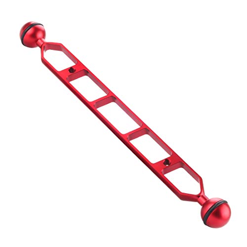 PULUZ 27,9 cm Aluminium-Legierung Dual Ball Arm Gelenk-Unterwasser-Stroboskop/Video-Arm für Unterwasser-Taschenlampe/Video-Licht und Beleuchtungssysteme (rot) von PULUZ