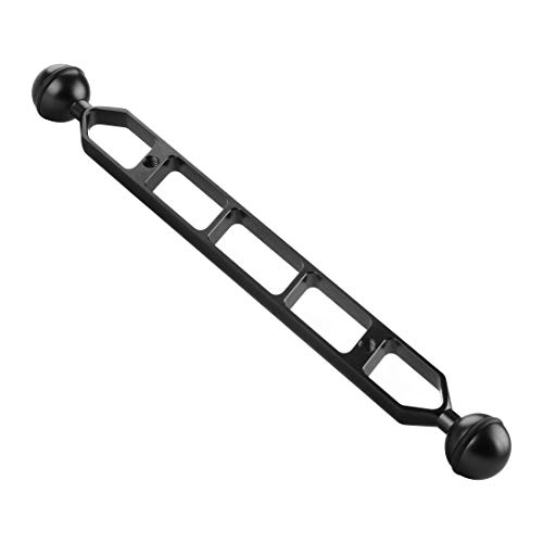 PULUZ 27,9 cm Aluminium-Legierung Dual Ball Arm Gelenk-Unterwasser-Stroboskop/Video-Arm für Unterwasser-Taschenlampe/Video-Licht und Beleuchtungssysteme (schwarz) von PULUZ