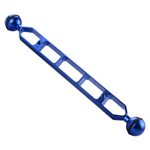 PULUZ 27,9 cm Aluminium-Legierung Dual Ball Arm Gelenk-Unterwasser-Stroboskop/Videoarm für Unterwasser-Taschenlampe/Video-Licht und Beleuchtungssysteme (blau) von PULUZ