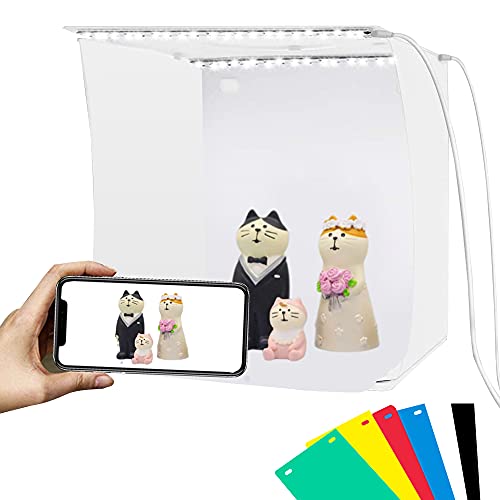 PULUZ Fotostudio 7,8’/20CM Faltbare Fotobox Lichtbox für kleine Produkte Geeignet für den Online Artikeln mit USB-Kabel 40Lampenperlen 6 Farben Hintergründe von PULUZ