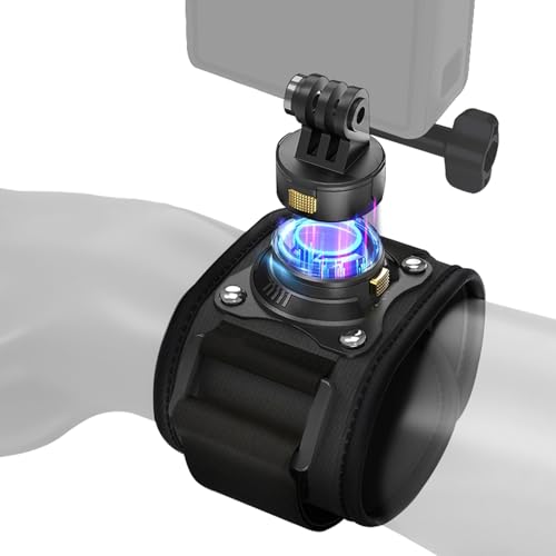 PULUZ Go Pro Handgelenk Halterung für Action-Kamera, Insta 360 Halterung mit magnetischer Schnellspanner-Kamerahalterung Adapter für Go Pro DJI Insta360 ASASO Action-Kamera für POV-Aufna von PULUZ