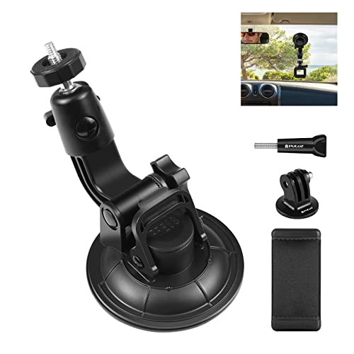 PULUZ Kfz-Halterung mit Saugnapfhalterung für GoPro/DJI Osmo Action-Kamera, Fahrzeugfenster und Windschutzscheibe, mit 5,8–8,4 cm Handyklemme von PULUZ