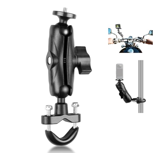 PULUZ Motorrad-Action-Kamera-Lenker, feste Halterung, drehbare Halterung für Insta360 X4, X3, GO 3, Ace, One RS, U-Form, fixiertes Fahrradhalterungs-Kit für GoPro Hero13, 12, 11, 10, 9, Osmo Action von PULUZ