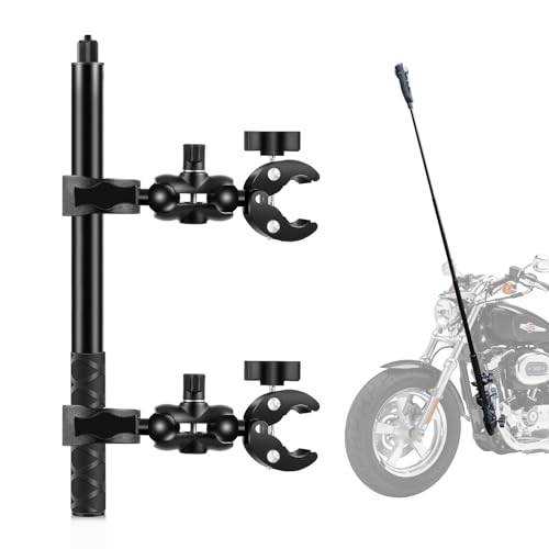 150 cm Motorrad Doppelklemmhalterung für Insta360 One x2, PULUZ Selfie Stick für Third Person Shot, Fahrradlenkerhalterung für Insta360 X4 X3 X2 ONE RS R ace von PULUZ
