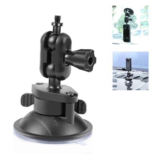 PULUZ Action Kamera Saugnapfhalterung für Insta360 X4 X3 ONE X2, Sport Kamera Saugnapfhalterung 1/4“ Schraube Rotation Magic Arm Auto Windschutzscheibe Fensterhalterung für Gopro, OSMO etc. von PULUZ