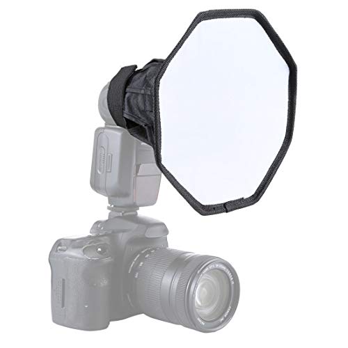 PULUZ Softbox Diffusor, Taschenlampen-Diffusor, 20 cm, universeller Blitz, achteckige Softbox, schnelle Passform, faltbar, tragbare Blitz-Softbox mit Aufbewahrungstasche für Kamerablitzlicht von PULUZ