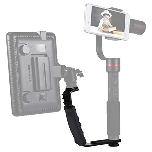 PULUZ Universal Kameragriff L Halterung Handheld Grip Holder mit doppelseitigem Kaltschuh Halterung für Video-Licht DSLR Halter Camcorder von PULUZ