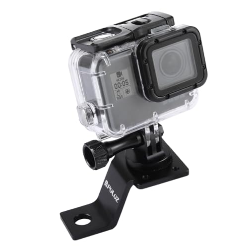 Puluz, Motorradzubehör, Spiegel/Halterung, feste Halterung, Metall, Fahrradhalterung für GoPro Hero 5 4 Session, Schwarz-Silber, 4 3 3 2, Sport Action Kamera (Schwarz). von PULUZ