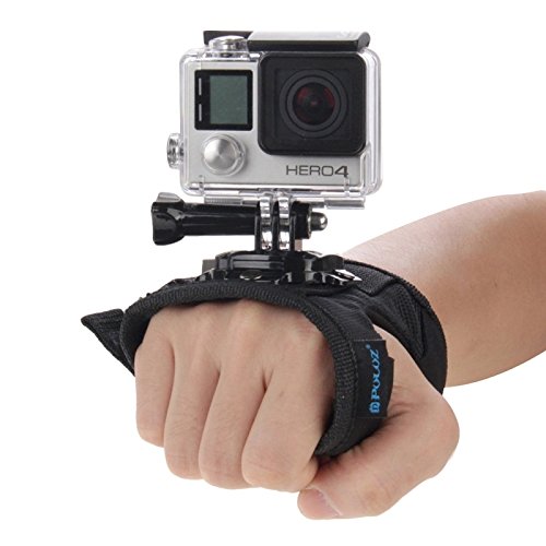 PULUZ Handschlaufen-Halterung für Action-Kameras GoPro Hero 5/4 Session 5/4/3+ /3/2/1, Xiaomi Yi, 360° drehbar, Halterung im Handschuh-Stil, mit Schraube von PULUZ