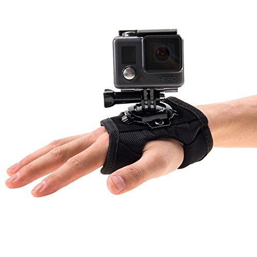 puluz 360 Grad drehbar Handschuh Stil Handgelenk Strap Band Mount Hand Palm Gürtel Lanyard Halter mit Schraube für GoPro Hero5/4 Session 5/4/3 +/3/2/1, Xiaomi Yi Action Sport Outdoor Kamera von PULUZ