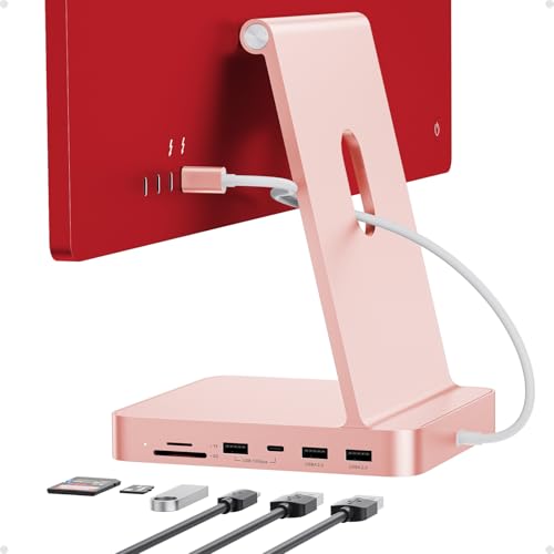 PULWTOP USB C Hub für iMac 24 Zoll M1/M3/M4, iMac USB Hub mit M.2 NVMe SSD (SSD Nicht enthalten), iMac Zubehör für iMac 2021/2023/2024, iMac Hub Adapter mit 10 Gbit/s, SD/TF, M .2 SSD, Rosa. von PULWTOP