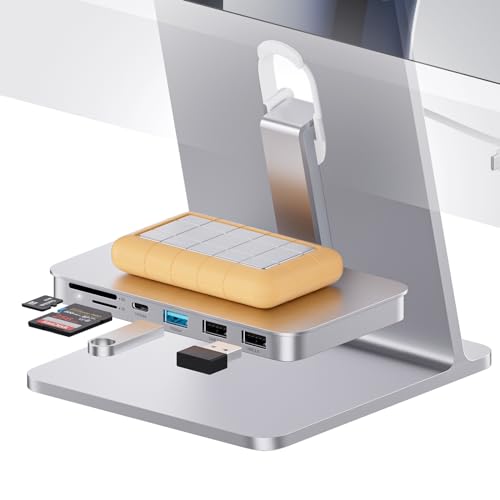 PULWTOP USB C Hub für iMac M1/M3, 6-in-1 iMac Zubehör mit USB C 3.2 Gen 2, USB A 3.2 Gen 2, SD&TF, 2*USB 2.0, USB-C-Adapter für iMac 24 Zoll 2021/2023 und iMac 27" Studio Display von PULWTOP