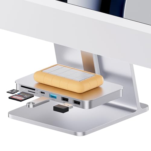 PULWTOP USB C Hub für iMac M1/M3, 6-in-1 iMac Zubehör mit USB C 3.2 Gen 2, USB A 3.2 Gen 2, SD&TF, 2*USB 2.0, USB-C-Adapter für iMac 24 Zoll 2021/2023 und iMac 27" Studio Display von PULWTOP