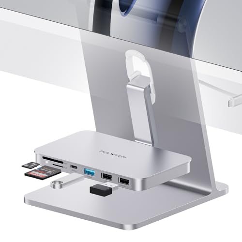 PULWTOP USB C Hub für iMac M1/M3, 6-in-1 iMac Zubehör mit USB C 3.2 Gen 2, USB A 3.2 Gen 2, SD&TF, 2*USB 2.0, USB-C-Adapter für iMac 24 Zoll 2021/2023 und iMac 27" Studio Display von PULWTOP