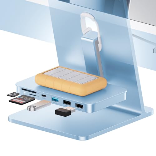 iMac Accessories for iMac 2021/2023, PULWTOP USB C Hub for iMac with USB A/C 10Gbps, iMac Hub for M1/M3, 2 USB A 2.0, SD/TF Card Reader for iMac 24 inch & Studio Display 2 Blue von PULWTOP