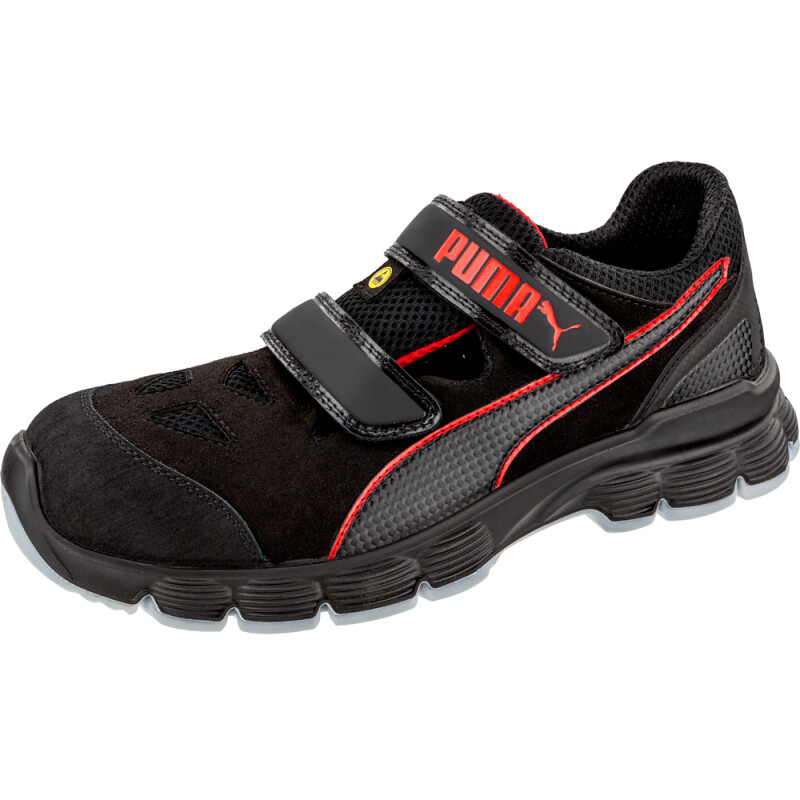 Puma AVIAT LOW bequeme Sicherheitssandale S1P schwarz/rot Gr. 45 von PUMA® SAFETY