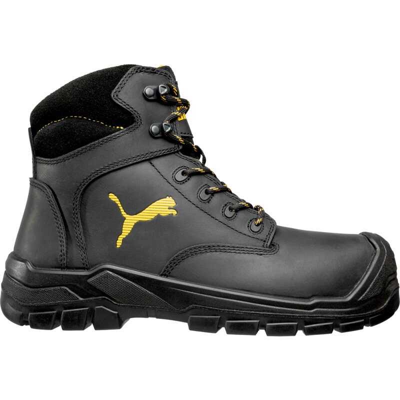 Puma BORNEO BLACK MID robuster hoher Sicherheitsschuh S3 schwarz/grau Gr. 40 von PUMA® SAFETY
