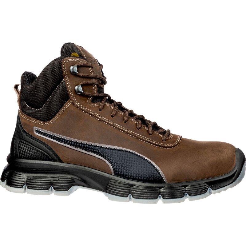 Puma CONDOR BROWN MID bequemer hoher Sicherheitsschuh S3 schwarz/braun Gr. 42 von PUMA® SAFETY