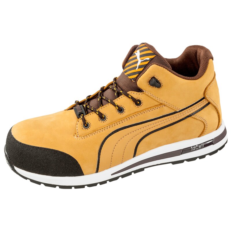 Puma DASH WHEAT MID hoher streetstyle Sicherheitsschuh S3 hellbraun Gr. 45 von PUMA® SAFETY