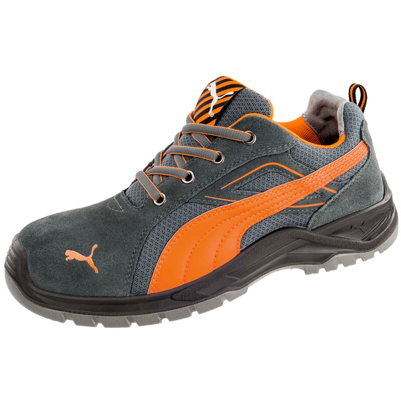 Puma OMNI ORANGE LOW Sicherheitsschuh S1P grau/orange Gr. 45 von PUMA® SAFETY
