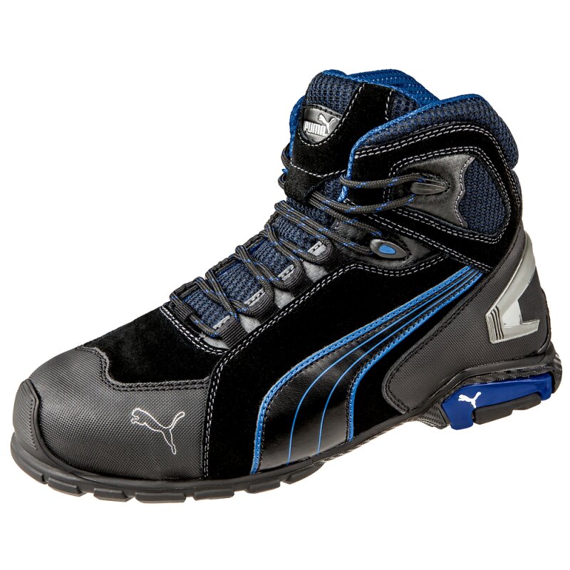 Puma RIO BLACK MID robuster hoher Sicherheitsschuh S3 schwarz/blau Gr. 40 von PUMA® SAFETY